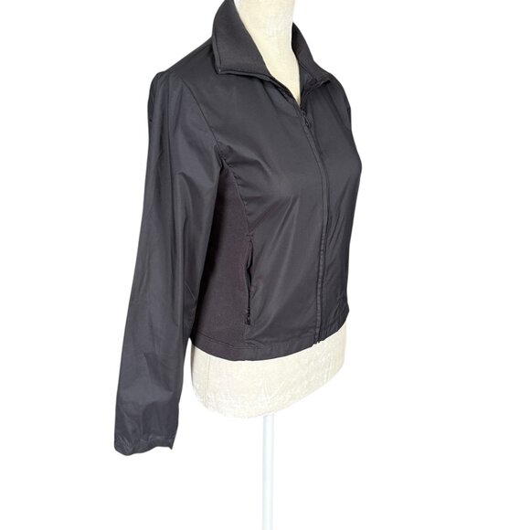 Nike women's XS 0-2 black long sleeve collared zip up activewear jacket - Picture 2 of 13